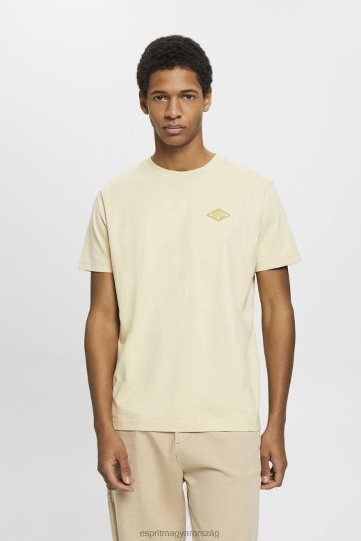 Esprit póló logóval férfiak bézs pólók F8HN8600