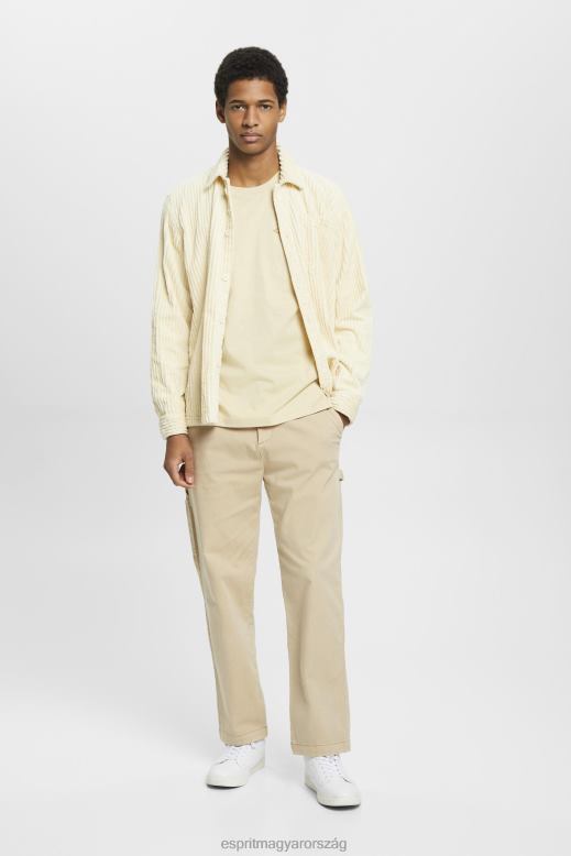 Esprit póló logóval férfiak bézs pólók F8HN8600