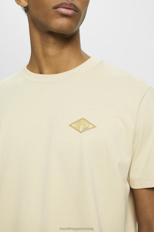 Esprit póló logóval férfiak bézs pólók F8HN8600