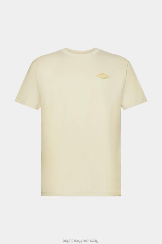 Esprit póló logóval férfiak bézs pólók F8HN8600