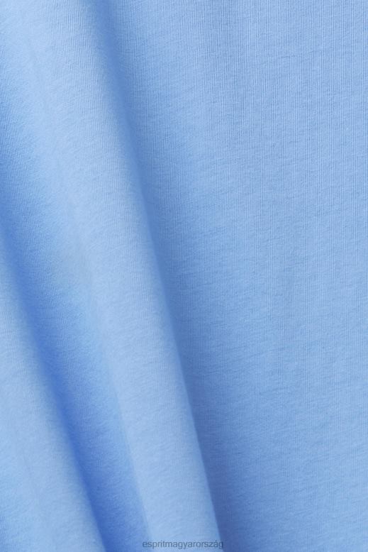 Esprit póló logóval férfiak világoskék levendula pólók F8HN8602