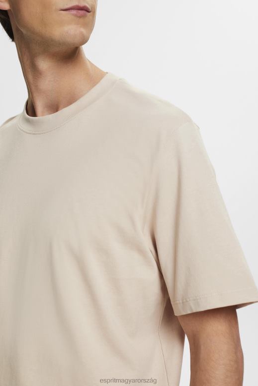 Esprit pamut nyakú póló férfiak világos szürkés pólók F8HN8722