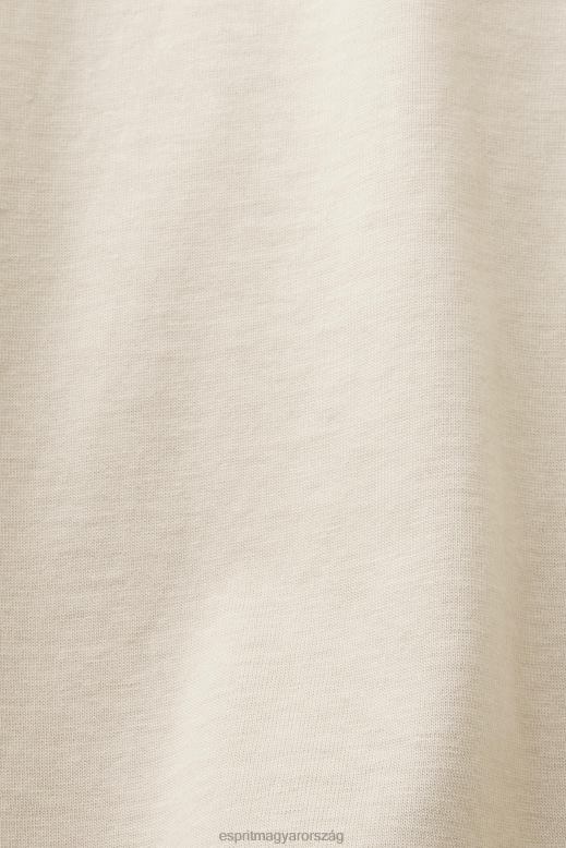 Esprit pamut nyakú póló férfiak világos szürkés pólók F8HN8722