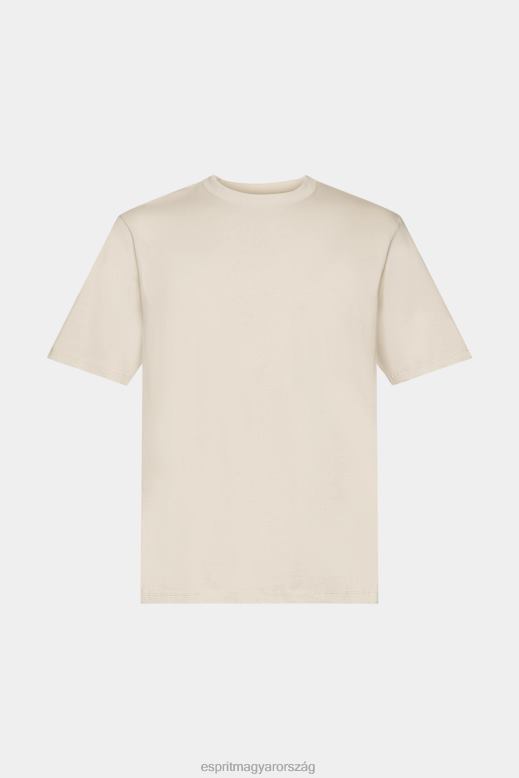 Esprit pamut nyakú póló férfiak világos szürkés pólók F8HN8722