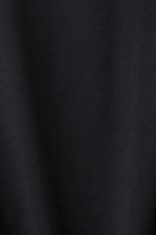 Esprit retro logóval nyomtatott pamut póló férfiak fekete pólók F8HN8628