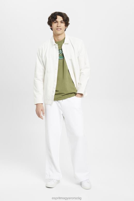 Esprit retro logóval nyomtatott pamut póló férfiak olajbogyó pólók F8HN8631