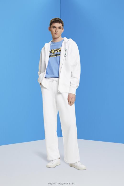 Esprit retro logóval nyomtatott pamut póló férfiak világoskék levendula pólók F8HN8632