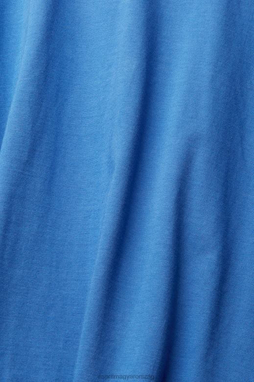 Esprit sima póló férfiak kék pólók F8HN8931