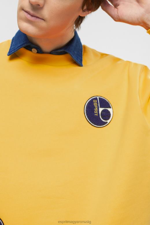 Esprit egyetemi patch pulóver férfiak sárga pulóverek és pulóverek F8HN8810