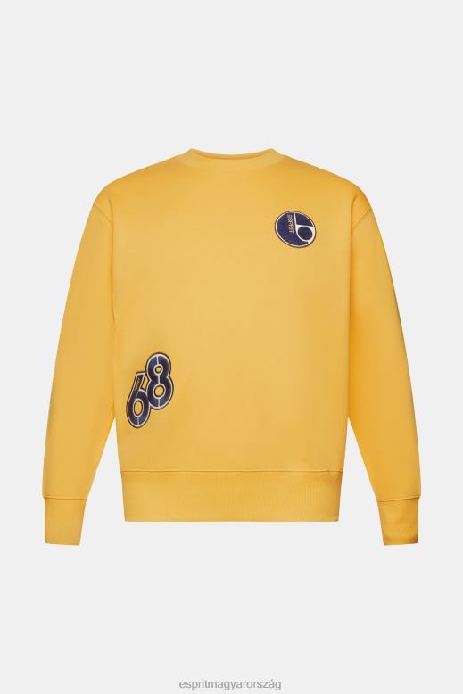 Esprit egyetemi patch pulóver férfiak sárga pulóverek és pulóverek F8HN8810
