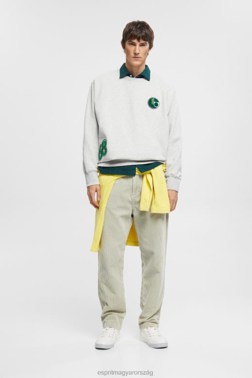 Esprit egyetemi patch pulóver férfiak világos szürke pulóverek és pulóverek F8HN8808