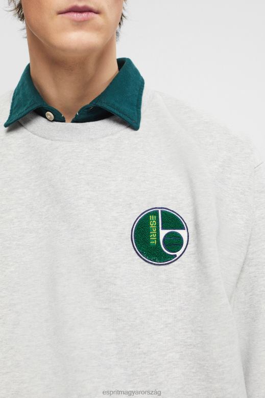 Esprit egyetemi patch pulóver férfiak világos szürke pulóverek és pulóverek F8HN8808