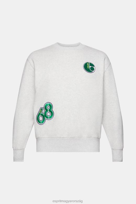 Esprit egyetemi patch pulóver férfiak világos szürke pulóverek és pulóverek F8HN8808