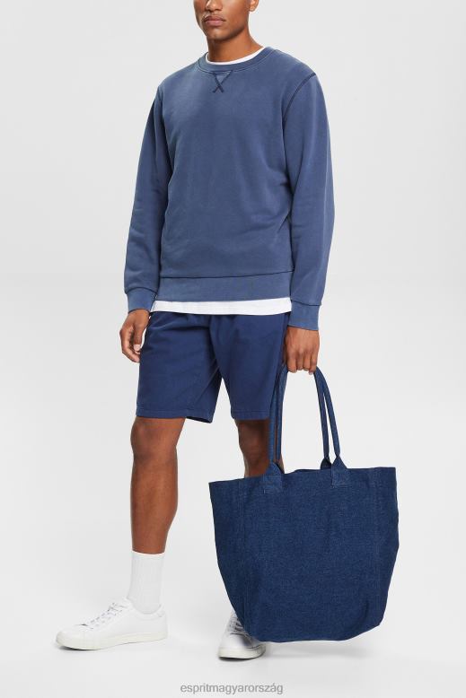 Esprit fenntartható legénységi nyakú pulóver férfiak haditengerészet pulóverek és pulóverek F8HN8936