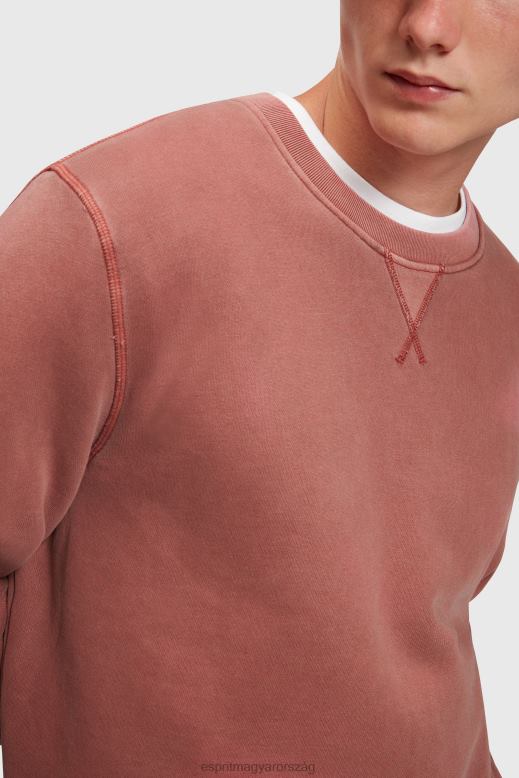 Esprit fenntartható legénységi nyakú pulóver férfiak terrakotta pulóverek és pulóverek F8HN8937