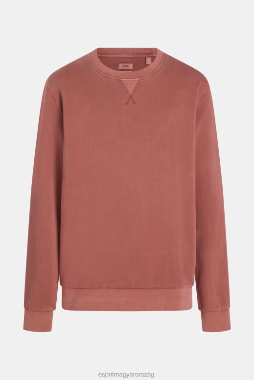 Esprit fenntartható legénységi nyakú pulóver férfiak terrakotta pulóverek és pulóverek F8HN8937