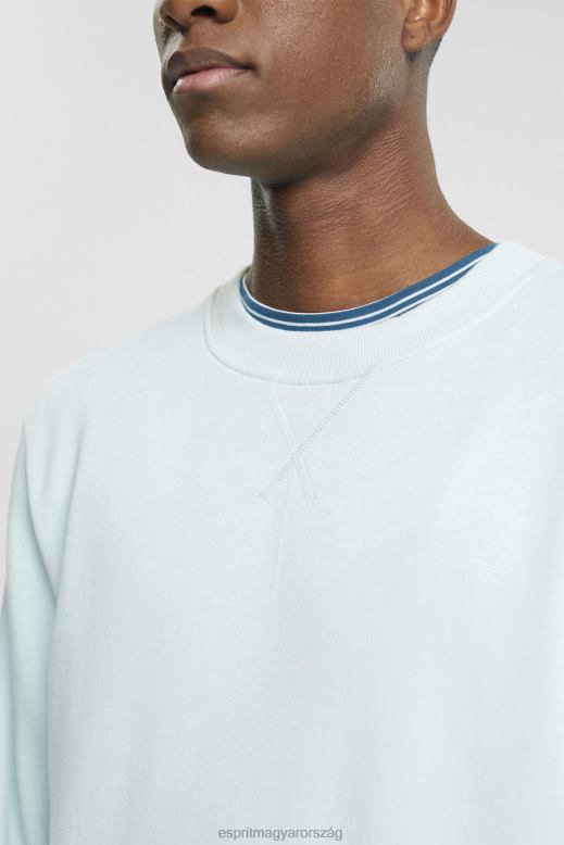 Esprit újrahasznosított: egyszínű pulóver férfiak világos aqua zöld pulóverek és pulóverek F8HN8749