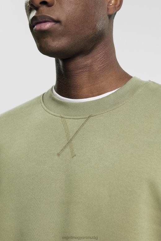 Esprit újrahasznosított: egyszínű pulóver férfiak világos khaki pulóverek és pulóverek F8HN8748