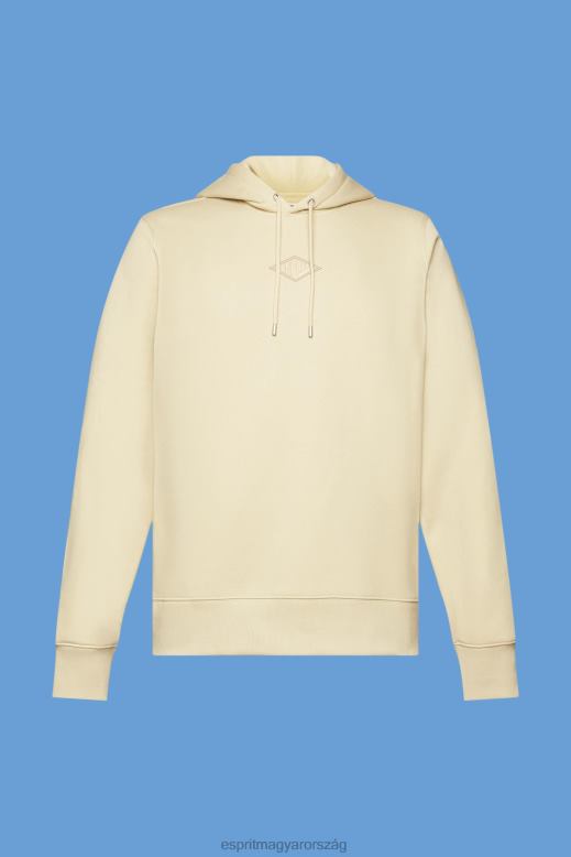 Esprit kapucnis pulóver logóval a mellkason férfiak bézs pulóverek és pulóverek F8HN8639