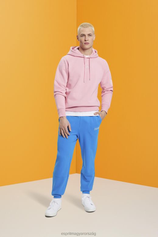 Esprit kapucnis pulóver logóval a mellkason férfiak rózsaszín pulóverek és pulóverek F8HN8642