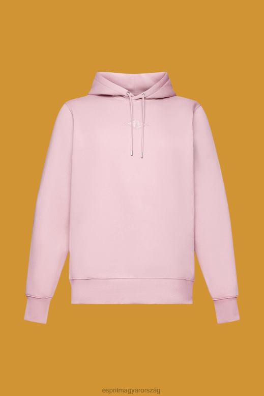 Esprit kapucnis pulóver logóval a mellkason férfiak rózsaszín pulóverek és pulóverek F8HN8642