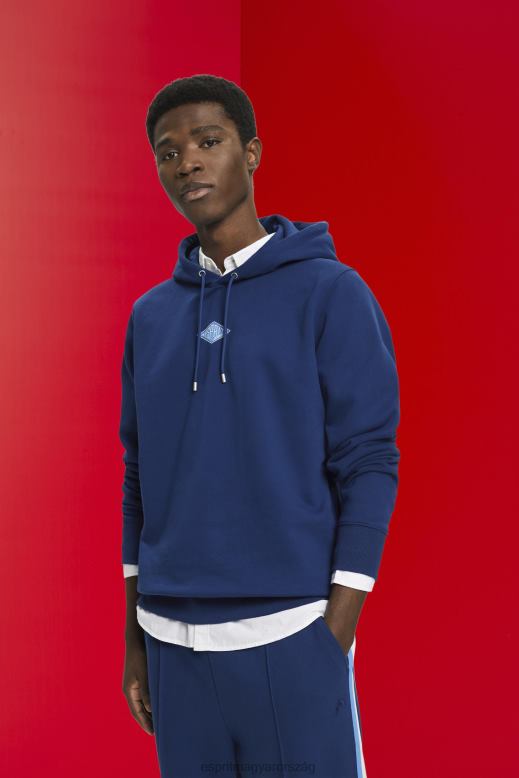 Esprit kapucnis pulóver logóval a mellkason férfiak tinta pulóverek és pulóverek F8HN8641