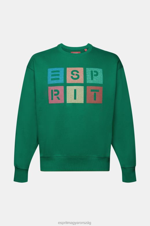 Esprit logós pulóver, 100% bio pamut férfiak sötétzöld pulóverek és pulóverek F8HN8581