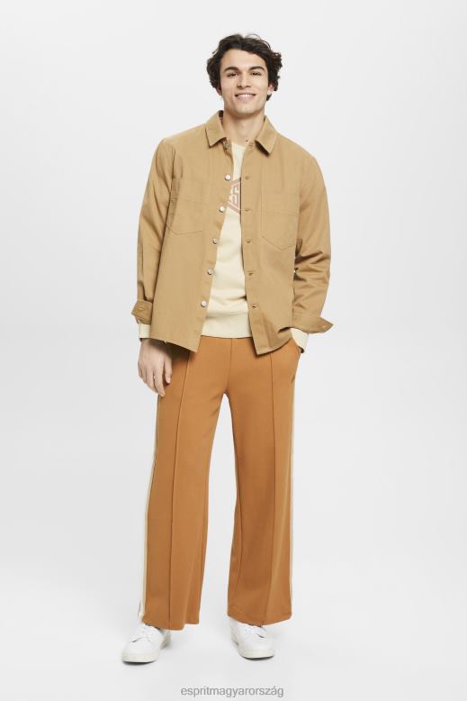 Esprit logóval nyomtatott pulóver férfiak bézs pulóverek és pulóverek F8HN8655