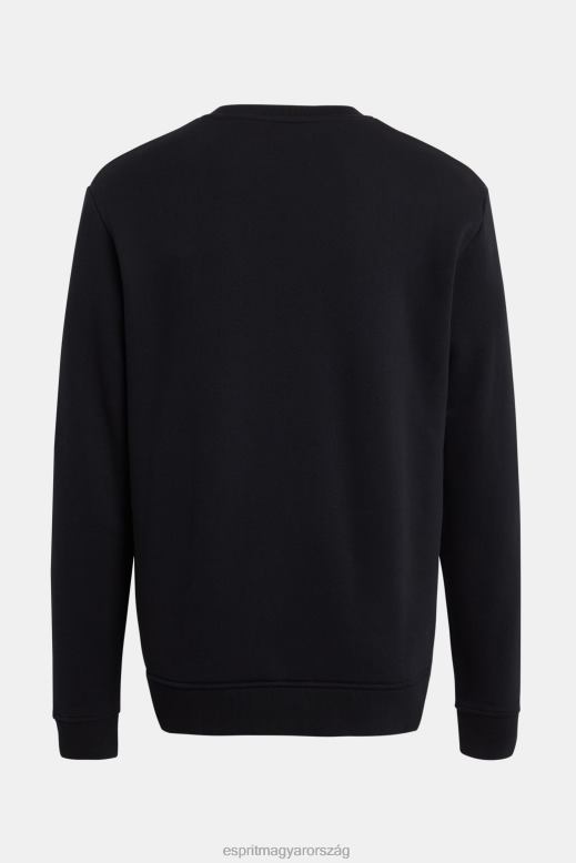 Esprit logóval nyomtatott pulóver férfiak fekete pulóverek és pulóverek F8HN8868