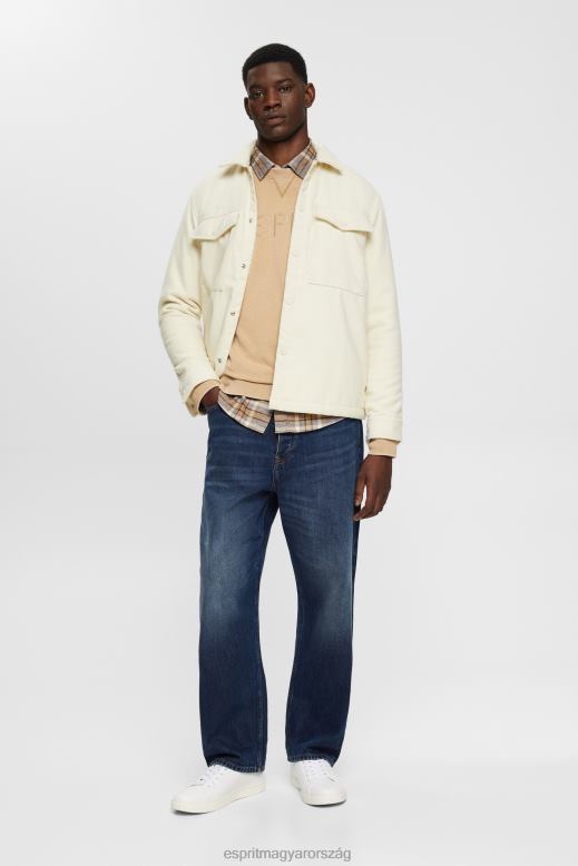 Esprit logóval nyomtatott pulóver férfiak khaki bézs pulóverek és pulóverek F8HN8773