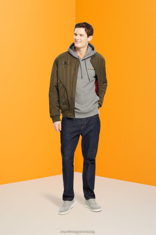 Esprit melange kapucnis kapucnis kis logóval férfiak középszürke pulóverek és pulóverek F8HN8826