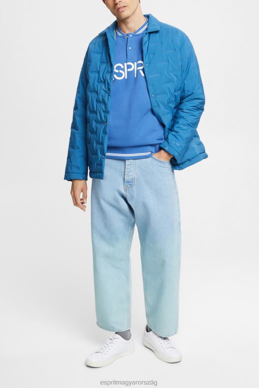 Esprit nyugodt fazonú logós pulóver férfiak kék pulóverek és pulóverek F8HN8783