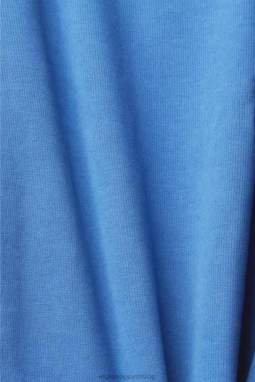 Esprit nyugodt fazonú logós pulóver férfiak kék pulóverek és pulóverek F8HN8783