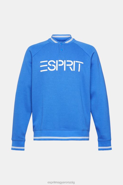 Esprit nyugodt fazonú logós pulóver férfiak kék pulóverek és pulóverek F8HN8783