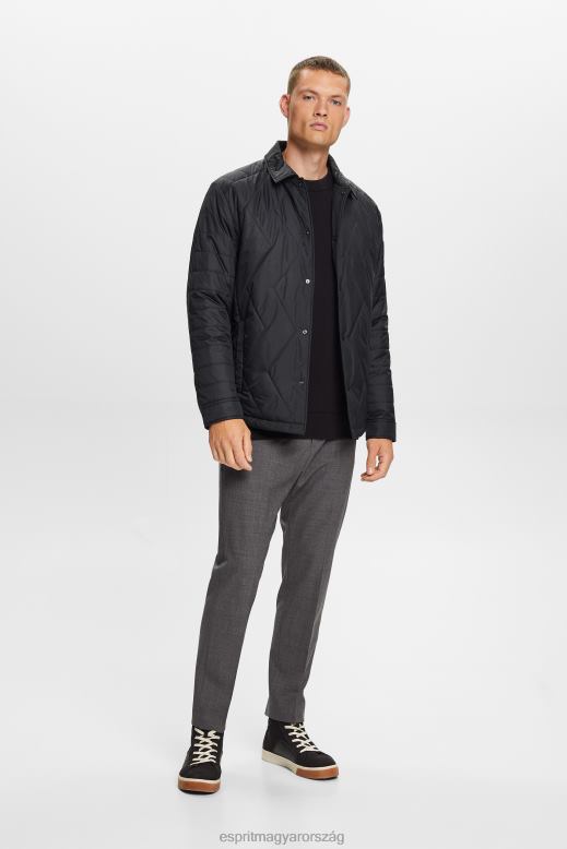 Esprit pamut nyakú pulóver férfiak fekete pulóverek és pulóverek F8HN8578