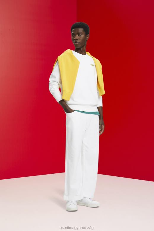 Esprit pulóver logóval a hátán férfiak fehér pulóverek és pulóverek F8HN8644