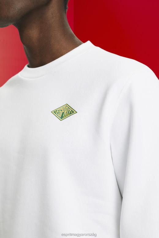 Esprit pulóver logóval a hátán férfiak fehér pulóverek és pulóverek F8HN8644