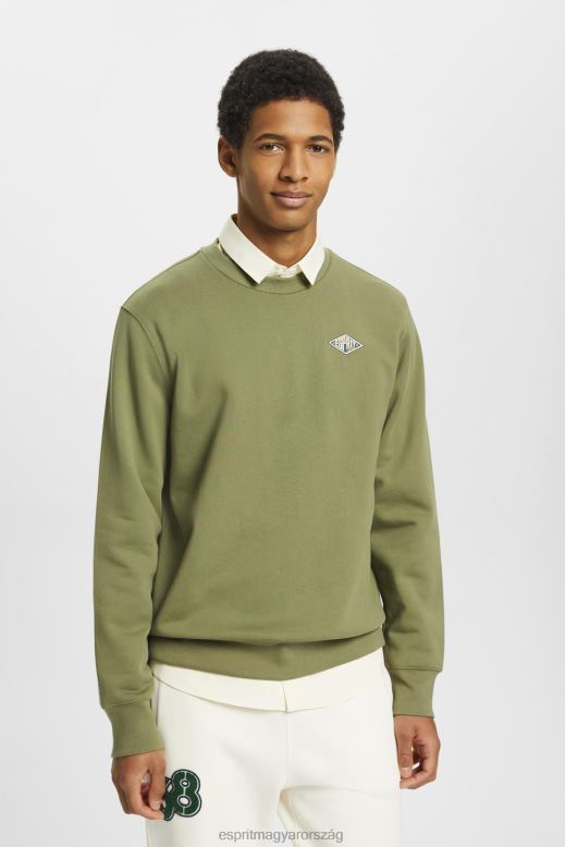 Esprit pulóver logóval a hátán férfiak olajbogyó pulóverek és pulóverek F8HN8646