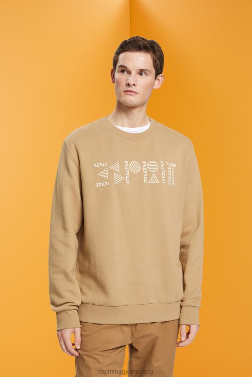 Esprit pulóver logóval férfiak khaki bézs pulóverek és pulóverek F8HN8852