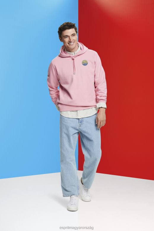 Esprit pulóver logóval férfiak rózsaszín pulóverek és pulóverek F8HN8652