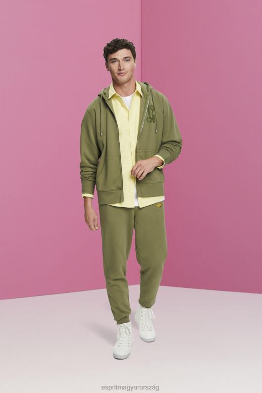 Esprit teljes hosszúságú cipzáras kapucnis pulcsi férfiak olajbogyó pulóverek és pulóverek F8HN8636
