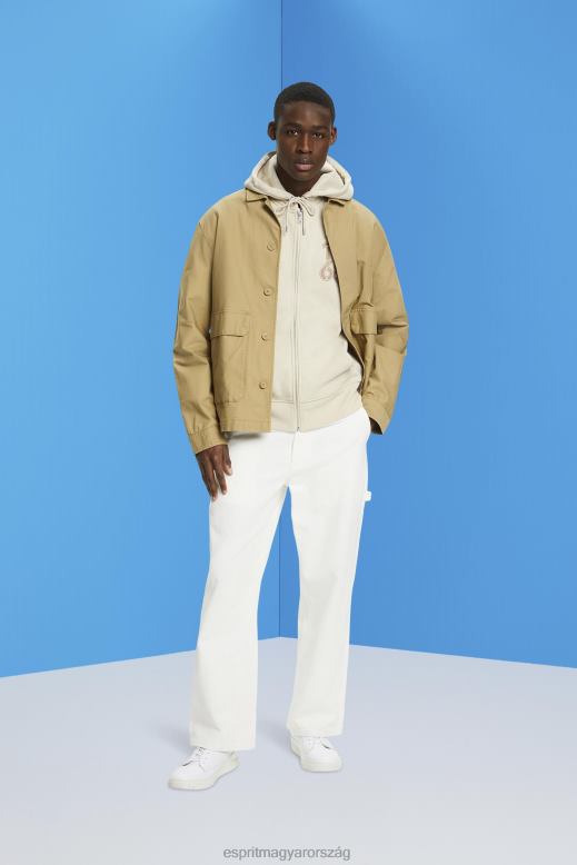 Esprit teljes hosszúságú cipzáras kapucnis pulcsi férfiak világos szürkés pulóverek és pulóverek F8HN8635