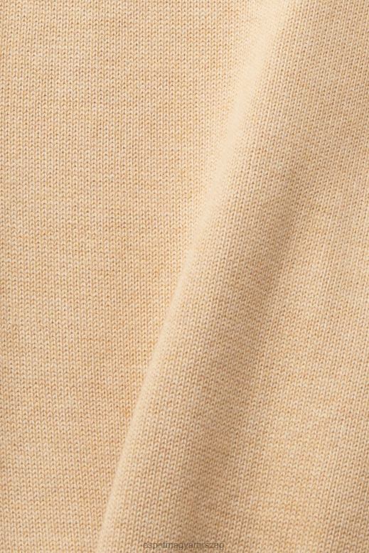 Esprit V-nyakú fenntartható pamut kardigán férfiak bézs pulóverek F8HN8775