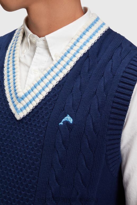 Esprit egyetemi pulóver mellény férfiak tinta pulóverek F8HN8812