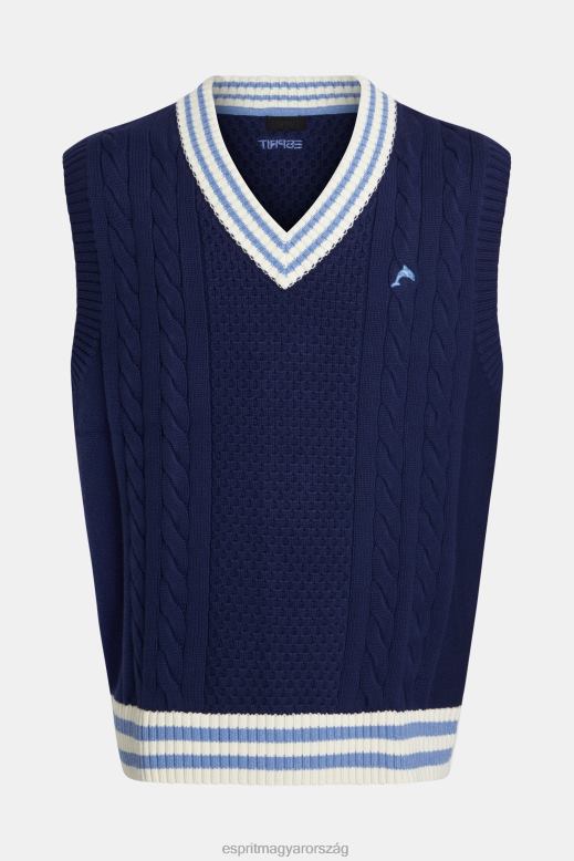 Esprit egyetemi pulóver mellény férfiak tinta pulóverek F8HN8812