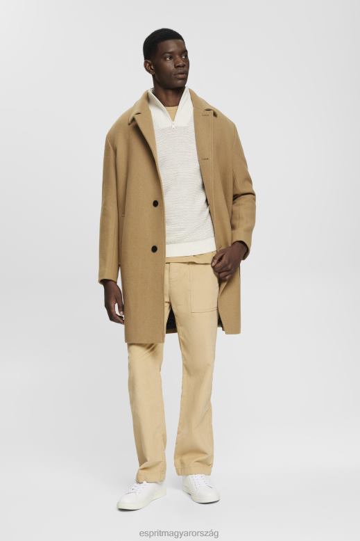 Esprit félcipzáras kötött pulóver színes csíkokkal férfiak törtfehér pulóverek F8HN8727