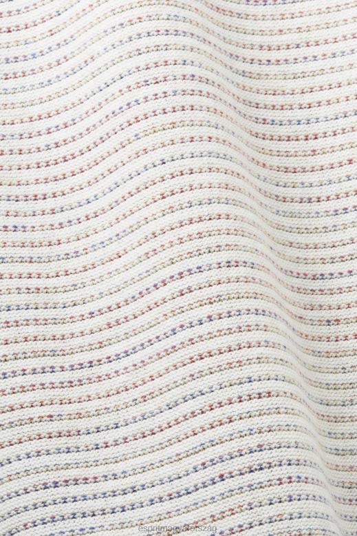 Esprit félcipzáras kötött pulóver színes csíkokkal férfiak törtfehér pulóverek F8HN8727