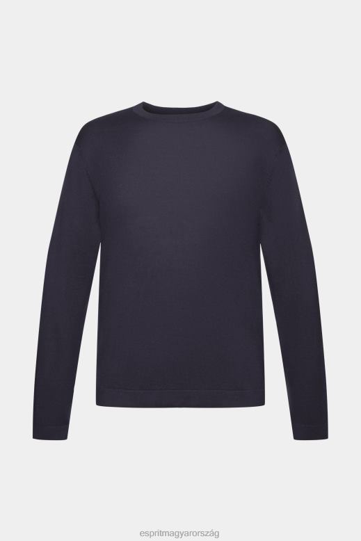 Esprit finom kötésű pulóver férfiak haditengerészet pulóverek F8HN8684