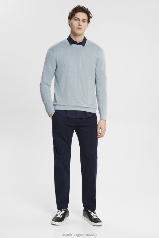 Esprit finom kötésű pulóver férfiak szürke kék pulóverek F8HN8685