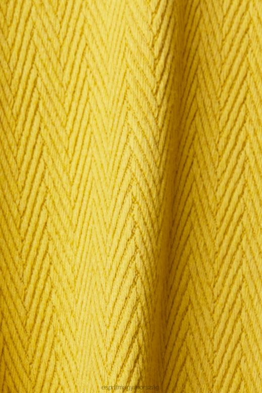 Esprit halszálkás mintás pulóver férfiak poros sárga pulóverek F8HN8830